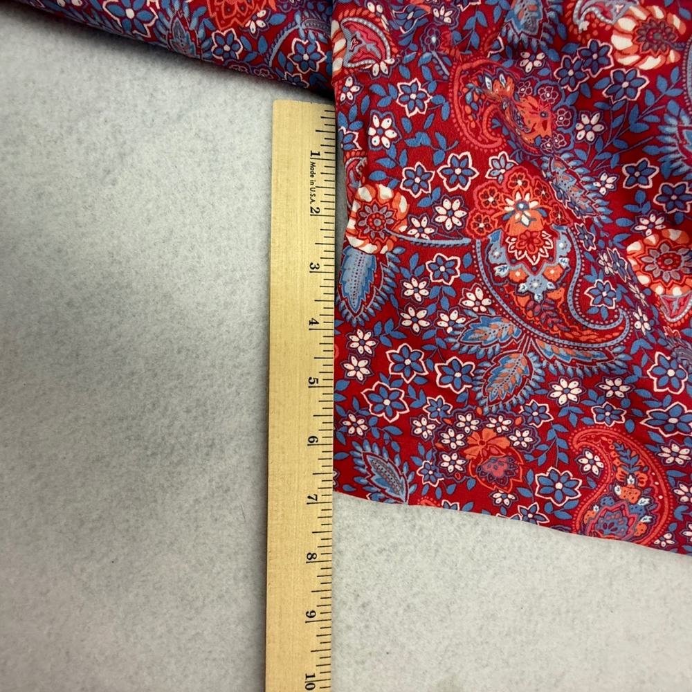 Talbots Shorts Women 16 Red Paisley Floral Weekend Twill Cotton Stretch 7 Inch - Picture 9 of 12